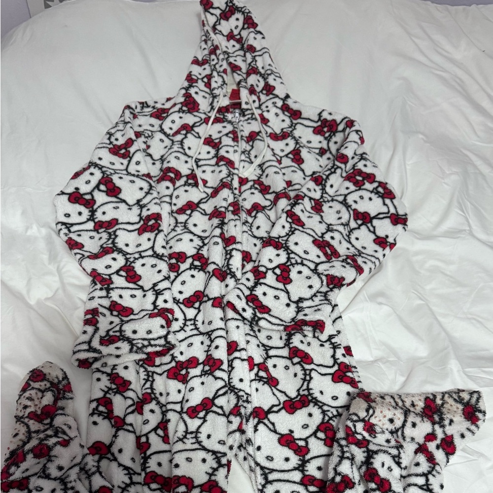 Hello Kitty Kids Pajama Set - Red, Black, and White
